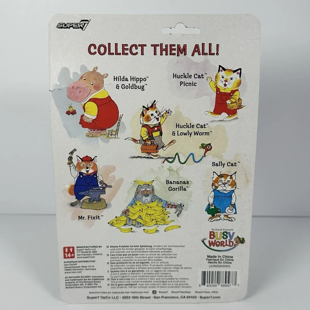 Richard Scarry Busy World Mr. Fixit Super7 ReAction Figure New Sealed